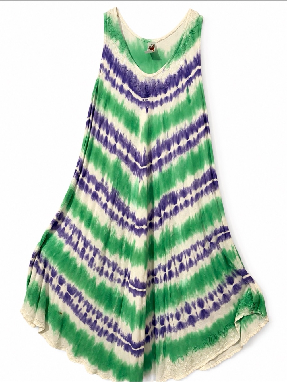 Tie-Dye Swing Tank Dress/Coverup India Boutique
